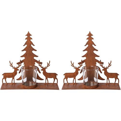 4064118995357 - Teelichthalter CREATIV DECO Weihnachtsdeko Kerzenhalter Gr B H T 2550 cm x 2800 cm x 800 cm braun (rostbraun) Fensterdeko Windlichter Laternen Oberfläche in Rost-Optik 4064118995357 - Teelichthalter CREATIV DECO Weihnachtsdeko Kerzenhalter Gr B H T 2550 cm x 2800 cm x 800 cm braun (rostbraun) Fensterdeko Windlichter Laternen Oberfläche in Rost-Optik