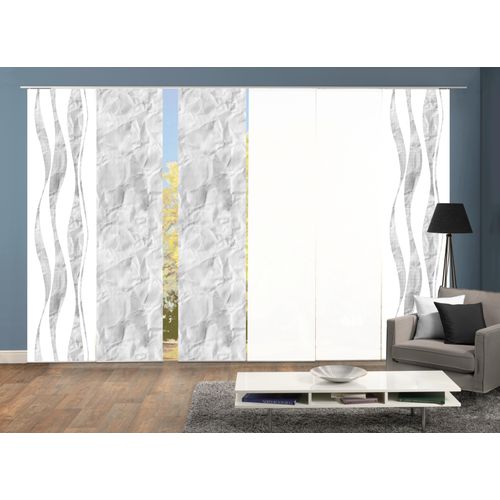 4056751516297 - Schiebegardine HOME WOHNIDEEN SOEREN Gr 1 grau B60cm H245cm Polyester Gardinen SCHIEBEVORHANGSETSEIDENOPTIKDIGIDRUCK