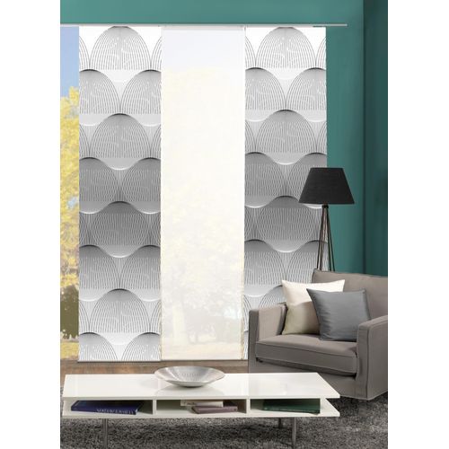 4056751260671 - Schiebegardine HOME WOHNIDEEN BENARIS Gardinen grau Fertiggardine Flächenvorhang Gardine Plissee Sonnenschutz-Plissee nach Räumen HxB 245x60 inkl Befestigungszubehör