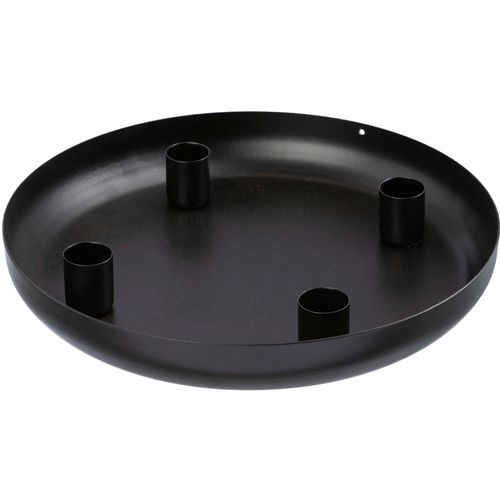 4064118178552 - Kerzenhalter ANDAS Stabkerzenhalter Léanne Adventsleuchter schwarz H35cm Ø24cm Metall Kerzenhalter Kerzenteller aus Metall im modernen Stil 4-flammig