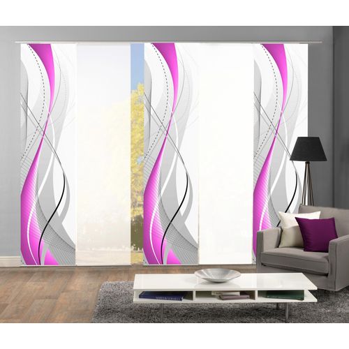 4056751138789 - Schiebegardine HOME WOHNIDEEN WUXi Gardinen lila (beere) Fertiggardine Flächenvorhang Gardine Plissee Sonnenschutz-Plissee Übergardine Vorhang nach Räumen HxB 245x60 inkl Befestigungszubehör