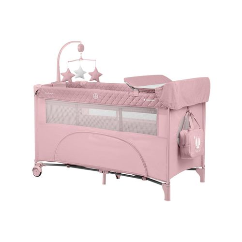 3800171215787 - Kikka boo Reisebett Nighty Night 2 Ebenen Spielbogen 2 Räder Wickelauflage pink