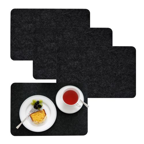 4057216038460 - DuneDesign 4 Extra-Dicke Filz Tischsets 43x30x05cm Edle Platzsets Platzdeckchen Tisch-Unterlage Filzunterlage Anthrazit - anthrazit