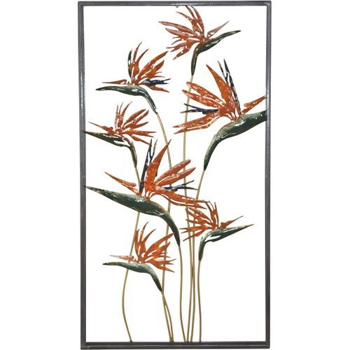 4046884069074 - Wanddekoobjekt Wanddekoration orange (terra) B50cm H91cm T5cm Metall HOFMANN LIVING AND MORE Wanddekoobjekte Strelizien mit Rahmen in schwarz 4046884069074 - Wanddekoobjekt Wanddekoration orange (terra) B50cm H91cm T5cm Metall HOFMANN LIVING AND MORE Wanddekoobjekte Strelizien mit Rahmen in schwarz