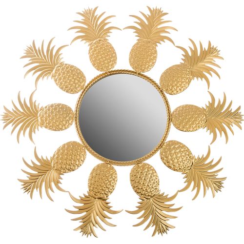 4250965959776 - Dekospiegel MYFLAIR MÖBEL & ACCESSOIRES Annama Spiegel Gr B H T 50 cm x 50 cm x 2 cm Antikoptik goldfarben Dekospiegel Spiegel Wandspiegel gold Landhaus rund Rahmen aus Metall Blütenform