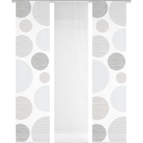 4056751297608 - Schiebegardine VISION S 3ER SET BORDEN Gr 1 grau Gardinen 260cm Paneelwagen 60cm Polyester HxB 260x60 Schiebevorhang 3er Set Digitaldruck B60cm H260cm