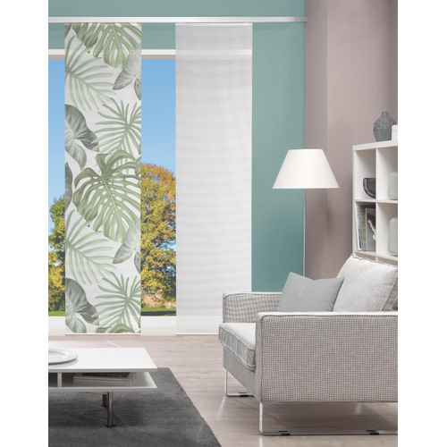 4056751538473 - Schiebegardine VISION S SANJA Gr 1 grün B60cm H260cm Polyester Gardinen Schiebevorhang Bambusoptik Digitaldruck