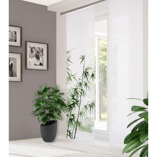 4056751538374 - Schiebegardine HOME IN GREEN RUFUS Gr 1 grün B60cm H245cm Polyester Gardinen Bambusoptik recycelt Digitaldruck 4056751538374 - Schiebegardine HOME IN GREEN RUFUS Gr 1 grün B60cm H245cm Polyester Gardinen Bambusoptik recycelt Digitaldruck