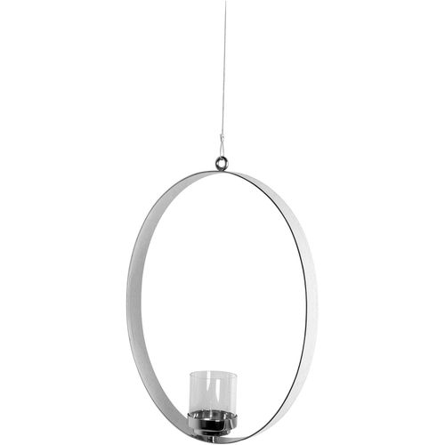 4042911421563 - Hängewindlicht FINK SABINA silber (silberfarben) Kerzenhalter B H T 35cm x 46cm x 4cm Edelstahl Glas Kerzenhalter aus Edelstahl und Glas B35cm H46cm T4cm