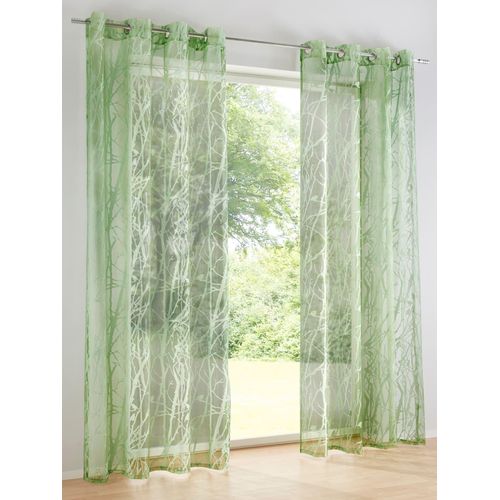6972314566500 - Gardine HEINE HOME Gr 2 grün B140cm H175cm Polyester Viskose Gardinen