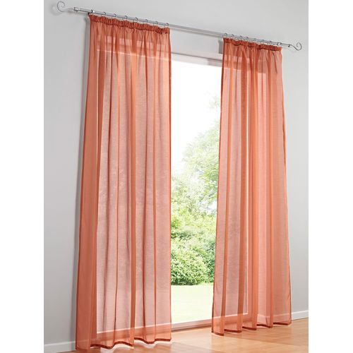 6930325706537 - Gardine HEINE HOME Gardinen Gr 295 cm Multifunktionsband 140 cm orange (terracotta) Halbtransparente Gardinen