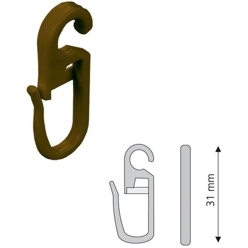 4016318019814 - Faltenclip LIEDECO braun (nussbaum) H31cm Kunststoff Gardinenbefestigungen Faltenlegehaken für Gardinenringe 4016318019814 - Faltenclip LIEDECO braun (nussbaum) H31cm Kunststoff Gardinenbefestigungen Faltenlegehaken für Gardinenringe