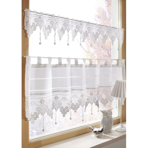 4250030819288 - Querbehang Matterhorn weiß B120cm H50cm Baumwolle HOSSNER - ART OF HOME DECO Gardinen HxB 50x120