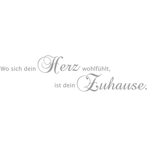 4049009919643 - Wandspruch MY HOME Wo sich dein Herz wohlfühlt ist dein Zuhause grau B120cm H30cm T01cm Vinyl Wandtattoos Wandaufkleber selbstklebend rückstandslos abziehbar Sticker Spruch