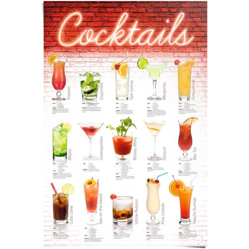 8714597336528 - Poster REINDERS Cocktails Rezepte bunt (farbe bild(er) mehrfarbig) B61cm H915cm Papier Bilder 8714597336528 - Poster REINDERS Cocktails Rezepte bunt (farbe bild(er) mehrfarbig) B61cm H915cm Papier Bilder