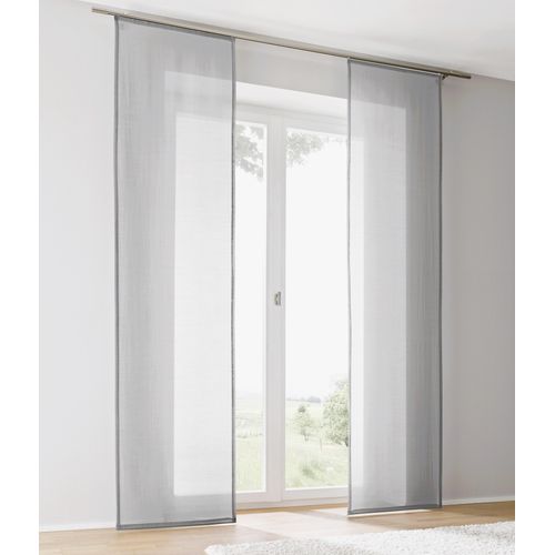 4016478106638 - Schiebegardine KUTTI Enya-Uni Gr 3 grau B60cm H225cm Ausbrenner Baumwolle Polyester Gardinen einfarbig Flächenvorhang modern