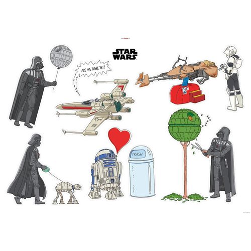 4036834178437 - KOMAR Wandtattoo Star Wars Treatment Wandtattoos 100x70 cm (Breite x Höhe) selbstklebendes Wandtattoo Gr B H 100 cm x 70 cm Kinder-Comic bunt Wandtattoos Wandsticker