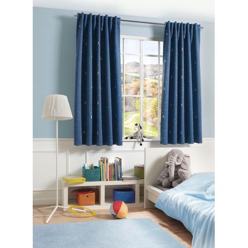 4056751338707 - Vorhang VISION S NIKOLA Gardinen Gr 175 cm Multifunktionsband 140 cm blau (dunkelblau) Schlafzimmergardinen Gardine HxB 175x140