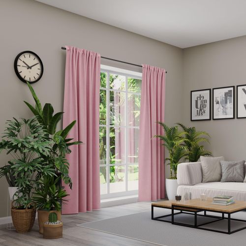 4006470533136 - Vorhang NEUTEX FOR YOU BELMONDO lila (malve) B138cm H190cm Polyester Gardinen Uni mit samtiger Oberfläche nach Maß