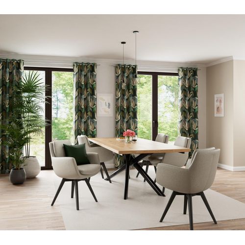 4043343679201 - Vorhang Jasper Gr 1 grün B135cm H245cm Obermaterial 93% Polyester 7% Leinen Gardinen Fertigschal