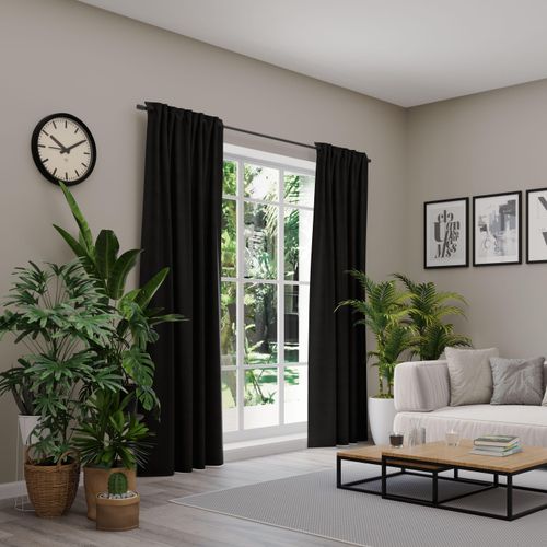 4006470536540 - Vorhang NEUTEX FOR YOU BELMONDO Gardinen Gr 280 cm Multifunktionsband 138 cm schwarz Uni mit samtiger Oberfläche nach Maß