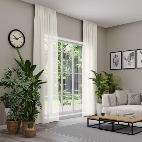 4006470575372 - Vorhang nach Maß NEUTEX FOR YOU EVA weiß (wollweiß) B200cm H260cm Obermaterial 100% Polyester Gardinen nach Maß Uni-Voile mit elegantem Glanz