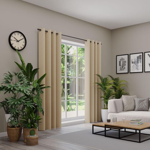 4006470539619 - Vorhang NEUTEX FOR YOU BELMONDO beige (leinen) B138cm H180cm Polyester Gardinen Uni mit samtiger Oberfläche nach Maß