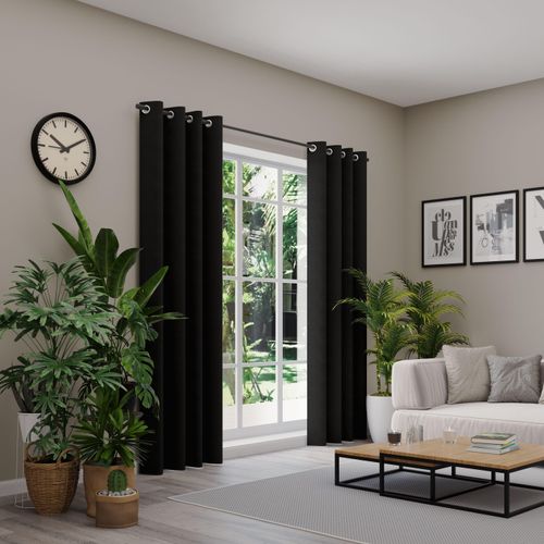 4006470540998 - Vorhang NEUTEX FOR YOU BELMONDO schwarz B138cm H150cm Polyester Gardinen Uni mit samtiger Oberfläche nach Maß