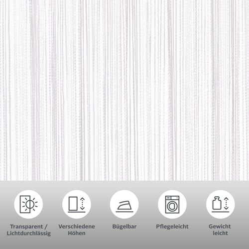 6952540677676 - Fadenvorhang MY HOME Fao-Uni Gr 3 weiß B95cm H160cm Polyester Gardinen Kräuselband multifunktional transparent Polyester pflegeleicht Topseller 6952540677676 - Fadenvorhang MY HOME Fao-Uni Gr 3 weiß B95cm H160cm Polyester Gardinen Kräuselband multifunktional transparent Polyester pflegeleicht Topseller