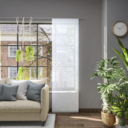 4006470515293 - Schiebegardine NEUTEX FOR YOU Libre-ECO grau (hellgrau) B60cm H205cm Jacquard Polyester Gardinen Nachhaltig nach Maß