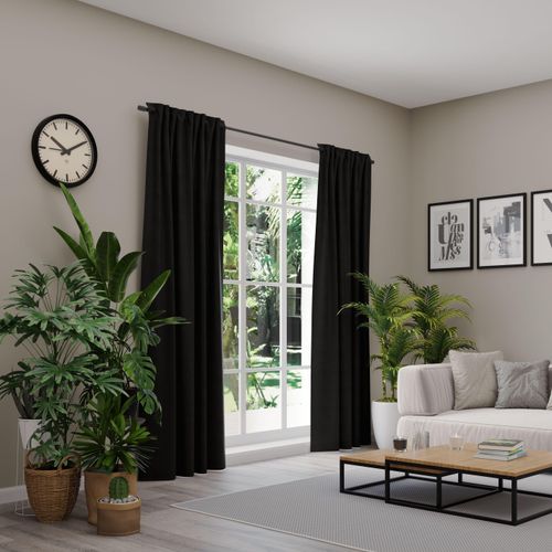 4006470536526 - Vorhang NEUTEX FOR YOU BELMONDO schwarz Gardinen 270cm Multifunktionsband 138cm Polyester Uni mit samtiger Oberfläche nach Maß B138cm H270cm 4006470536526 - Vorhang NEUTEX FOR YOU BELMONDO schwarz Gardinen 270cm Multifunktionsband 138cm Polyester Uni mit samtiger Oberfläche nach Maß B138cm H270cm