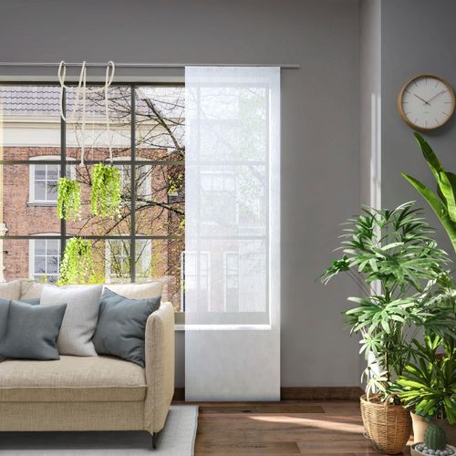 4006470515873 - Schiebegardine NEUTEX FOR YOU Libre-ECO grau (hellgrau) B60cm H255cm Jacquard Polyester Gardinen Nachhaltig nach Maß