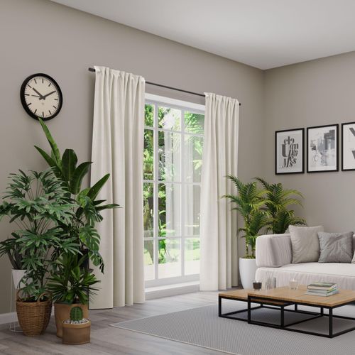 4006470535819 - Vorhang NEUTEX FOR YOU BELMONDO grau (taupe) B138cm H275cm Polyester Gardinen Uni mit samtiger Oberfläche nach Maß