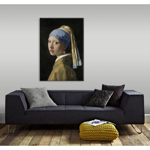 5011583359251 - Leinwandbild ART FOR THE HOME Meisje met de pare Jan Vermeer blau (farbe bild(er) creme schwarz blau) B70cm H60cm T3cm Bilder Handgemalte Leinwand mit Goldmetallic - Lush leaves neutral - 100x70cm