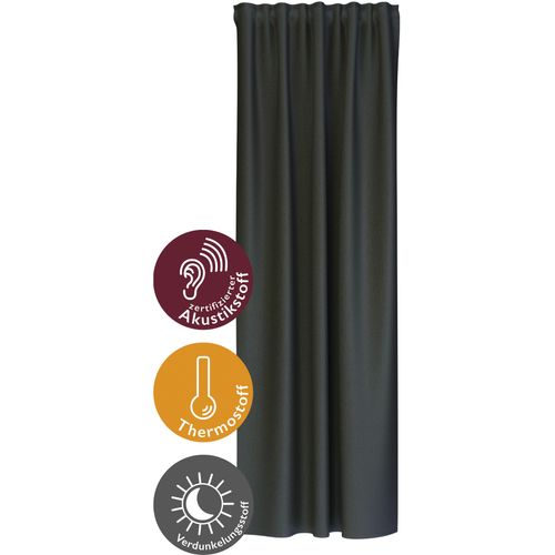 4043343595150 - Vorhang Galdin Gr 1 grau (anthrazit) B140cm H245cm Polyester Gardinen Verdunklungsvorhang blickdicht Thermo Energiesparend