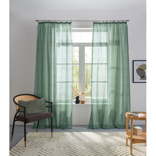 4068222400677 - Gardine BRUNO BANANI Linus Gr 1 grün (olive) B130cm H145cm Polyester Gardinen 1 Schal eingewebte Querstreifen verschiedene Größen 4068222400677 - Gardine BRUNO BANANI Linus Gr 1 grün (olive) B130cm H145cm Polyester Gardinen 1 Schal eingewebte Querstreifen verschiedene Größen
