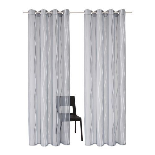 6944185424579 - Gardine MY HOME Dimona Gardinen Gr 145 cm Ösen 140 cm grau (silbergrau) Ösen Gardine 2er-Set transparent Voile Polyester 6944185424579 - Gardine MY HOME Dimona Gardinen Gr 145 cm Ösen 140 cm grau (silbergrau) Ösen Gardine 2er-Set transparent Voile Polyester
