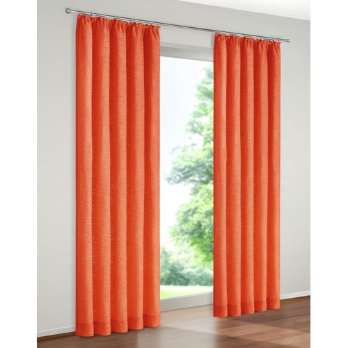 4004567114305 - Vorhang WIRTH Trondheim 328 g m² Gardinen Gr 145 cm Kräuselband 132 cm orange (terra) Kräuselband Gardine