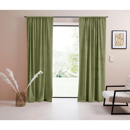 4067602538047 - Vorhang Samt Ladina Gr 2 grün B140cm H175cm Polyester Polyester LEGER HOME BY LENA GERCKE Gardinen blickdicht gewebt verschiedene Größen 1 Stück Bestseller