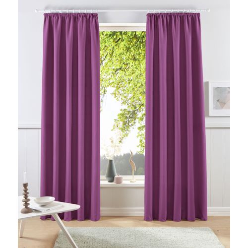 6941446625973 - Vorhang MY HOME Raja Gardinen mit Kräuselband Vorhänge Wohnzimmer Gr 1 lila (beere) B140cm H145cm Polyester Recyceltes Material Gardinen 2er-Set Bestseller einfarbig modern pflegeleicht Mikrofaser