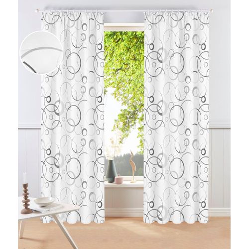 4068222510680 - Gardine BRUNO BANANI Maze Gr 3 grau B135cm H225cm Polyester Gardinen 1 Schal mit modernen Kreiselementen