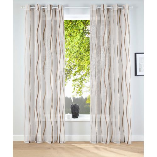 6944185403918 - Gardine MY HOME Dimona Gr 3 beige (creme schoko) B140cm H225cm Voile Polyester Gardinen 2-er Set transparent Voile Polyester Wellen 6944185403918 - Gardine MY HOME Dimona Gr 3 beige (creme schoko) B140cm H225cm Voile Polyester Gardinen 2-er Set transparent Voile Polyester Wellen