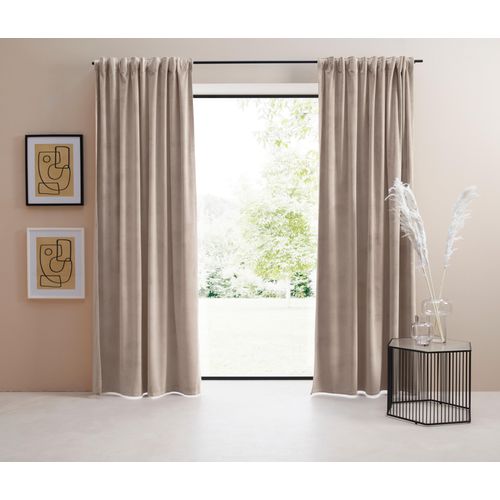 4068223113491 - Vorhang Samt Ladina Gr 1 beige (sand beige) B140cm H145cm Polyester Polyester LEGER HOME BY LENA GERCKE Gardinen blickdicht gewebt verschiedene Größen Bestseller