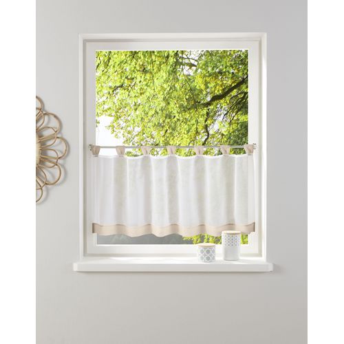 6930325424790 - Scheibengardine MY HOME Bitola Gr 1 beige (weiß sand) B90cm H30cm Voile Polyester Gardinen Fertiggardine transparent 6930325424790 - Scheibengardine MY HOME Bitola Gr 1 beige (weiß sand) B90cm H30cm Voile Polyester Gardinen Fertiggardine transparent