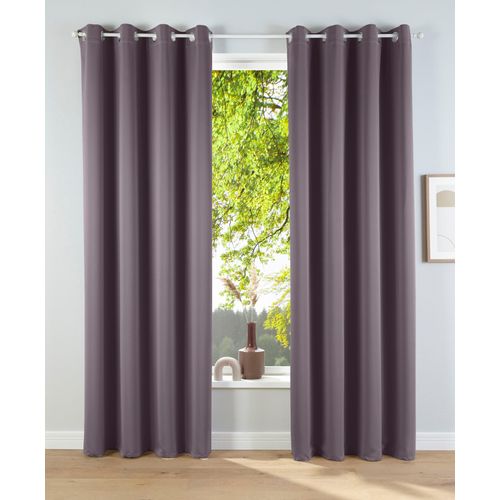 6943755942550 - Verdunkelungsvorhang MY HOME Solana Gardinen Gr 145 cm Ösen 140 cm grau (anthrazit) Ösen Gardine 2-er Set Breite 140 cm einfarbig Bestseller