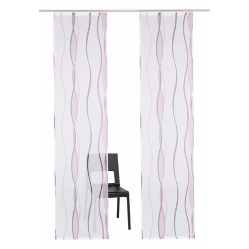 6920192989713 - Schiebegardine MY HOME Dimona Gr 1 weiß (weiß beere) B57cm H145cm Voile Polyester Gardinen 2-er Set Fertiggardine mit Befestigungszubehör Wellen