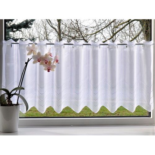 4028298318023 - Scheibengardine STICKEREIEN PLAUEN Grafik Gr 1 weiß B95cm H45cm Polyester Gardinen 4028298318023 - Scheibengardine STICKEREIEN PLAUEN Grafik Gr 1 weiß B95cm H45cm Polyester Gardinen