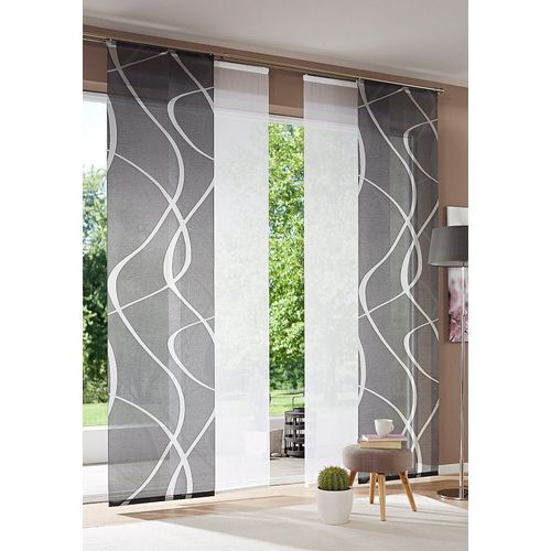 4006470460715 - Schiebegardine NEUTEX FOR YOU Rumbek Gr 3 grau (anthrazit) B57cm H225cm Scherli Polyester Gardinen inkl Befestigungszubehör Breite 57 cm