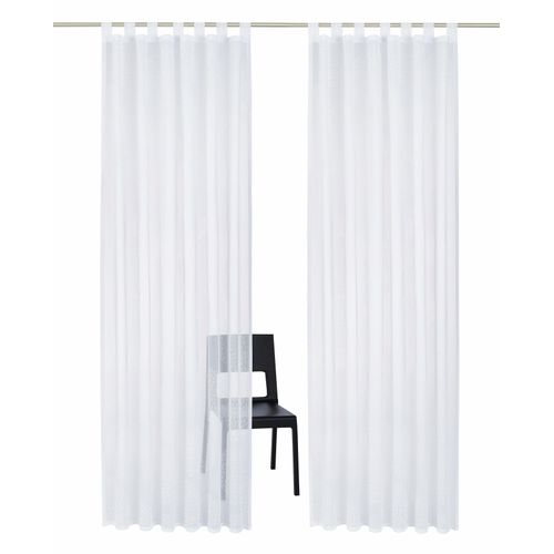 6920192990955 - Gardine MY HOME Belem Gardinen Gr 145 cm Schlaufen 140 cm weiß Schlaufen Gardine 1 Schal Vorhang Fertiggardine Kreise Bestseller