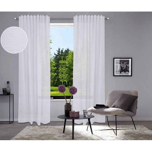 4068222605010 - Gardine HOME AFFAIRE Authal Gr 2 weiß B145cm H175cm Polyester Gardinen Jaquardgardine mit Chenillefaden
